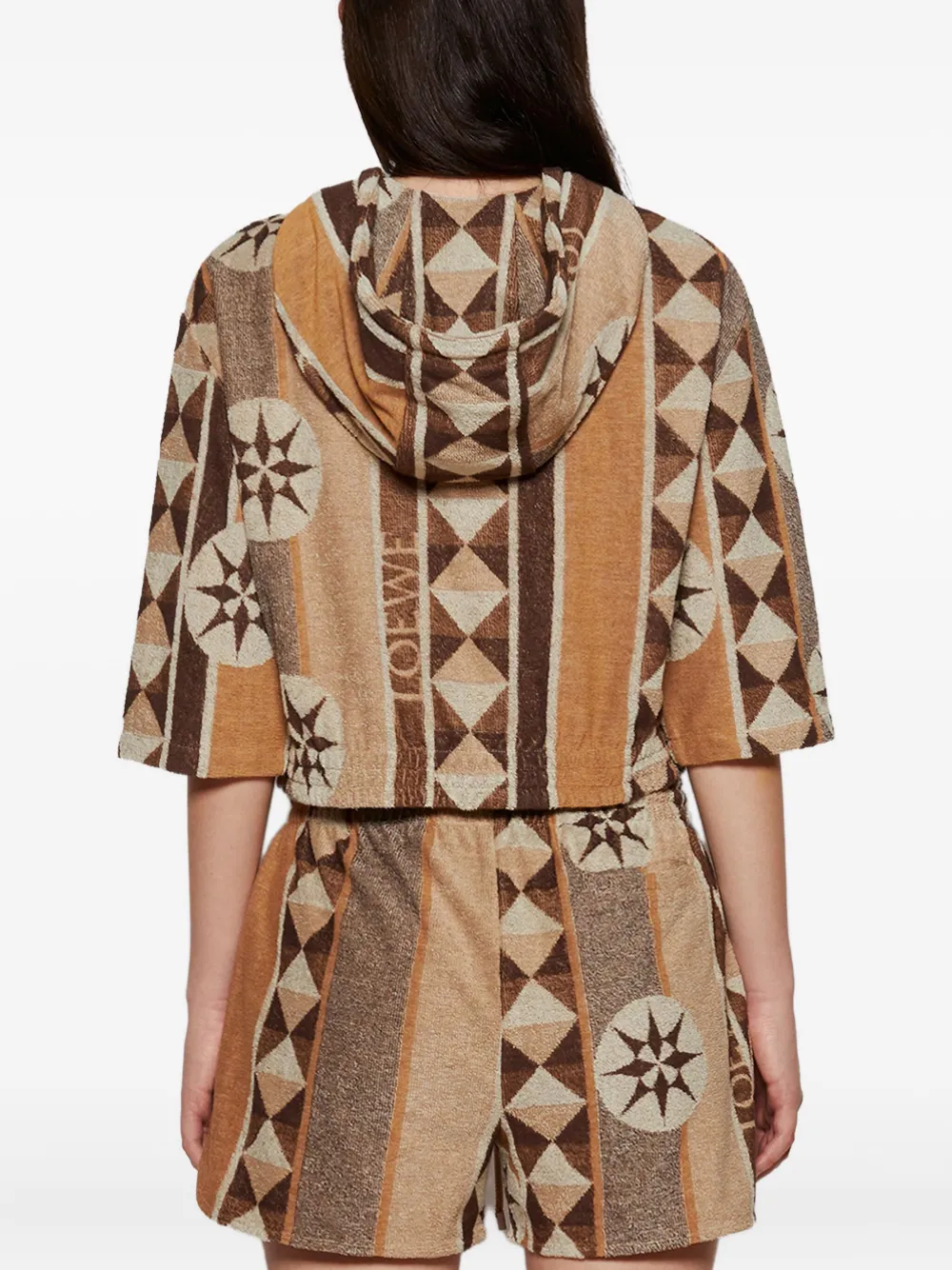 LOEWE Hoodie met geometrisch patroon Beige