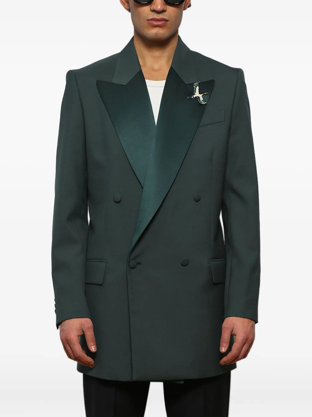  Amiri Satin-lapels Blazer - Green 