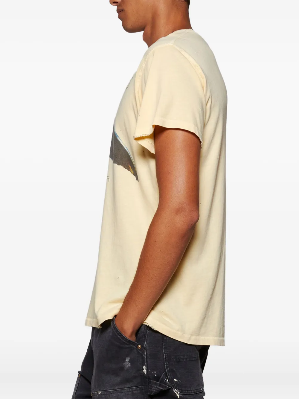 MadeWorn Rolling Stones Tour of the Americas '75 T-shirt met grafische print Geel