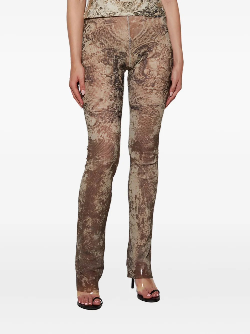 Jean Paul Gaultier Broek met medallion-print - Beige