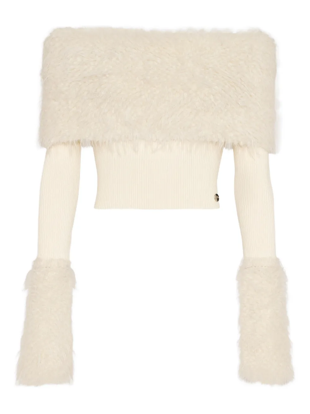 Jean Paul Gaultier ribbed hairy-detail sweater | Neutrals | Image 1