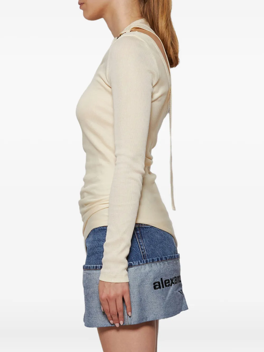 Jean Paul Gaultier Gaultier Piercing Detail Top In Neutral
