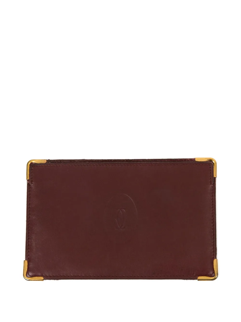 Pre-owned Cartier 1990s Leather Card Holder In Red