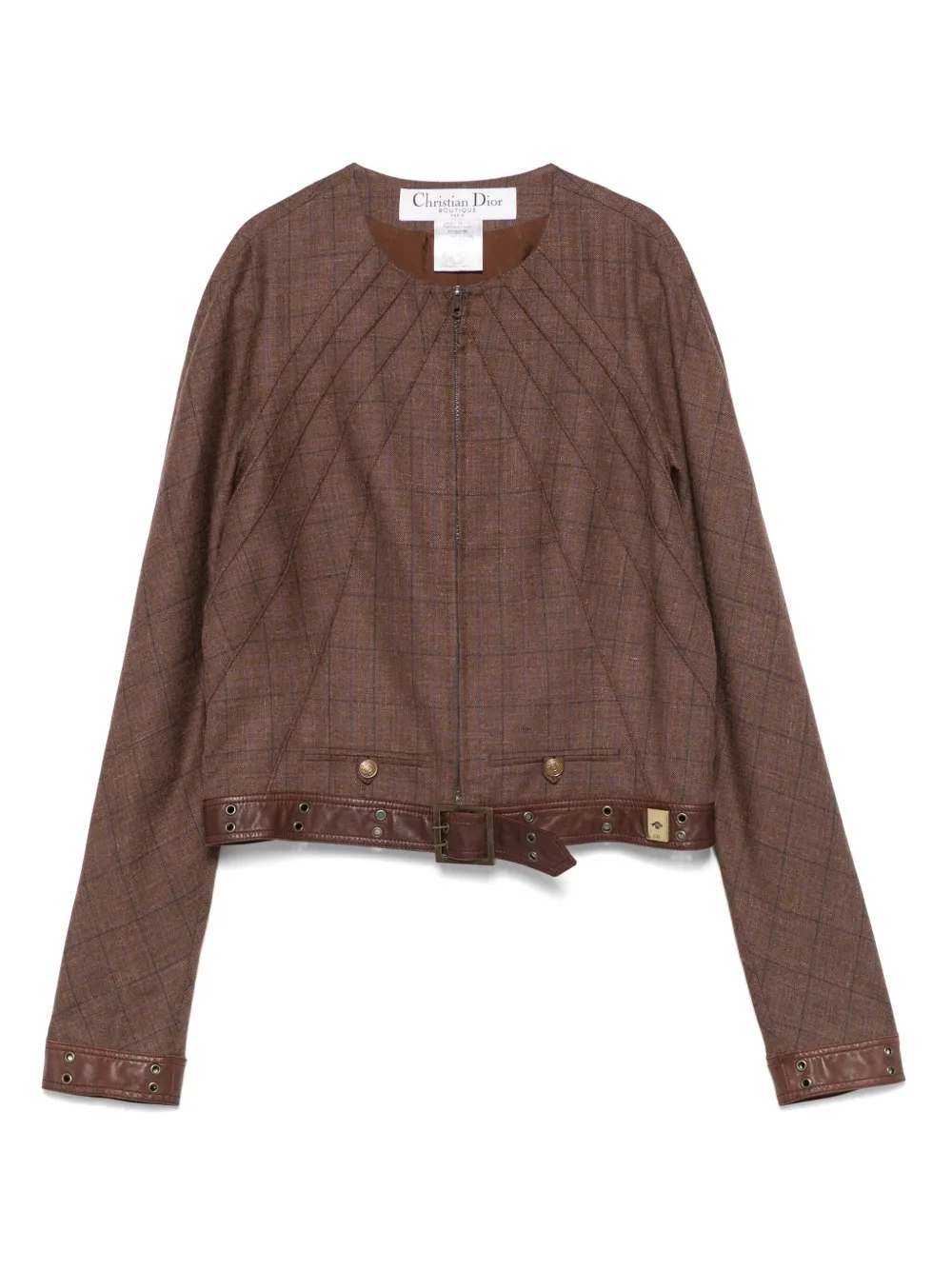 Christian Dior Pre-Owned 2010s チェック ジャケット - ブラウン Christian Dior Pre-Owned 2010s チェック ジャケット - ブラウン