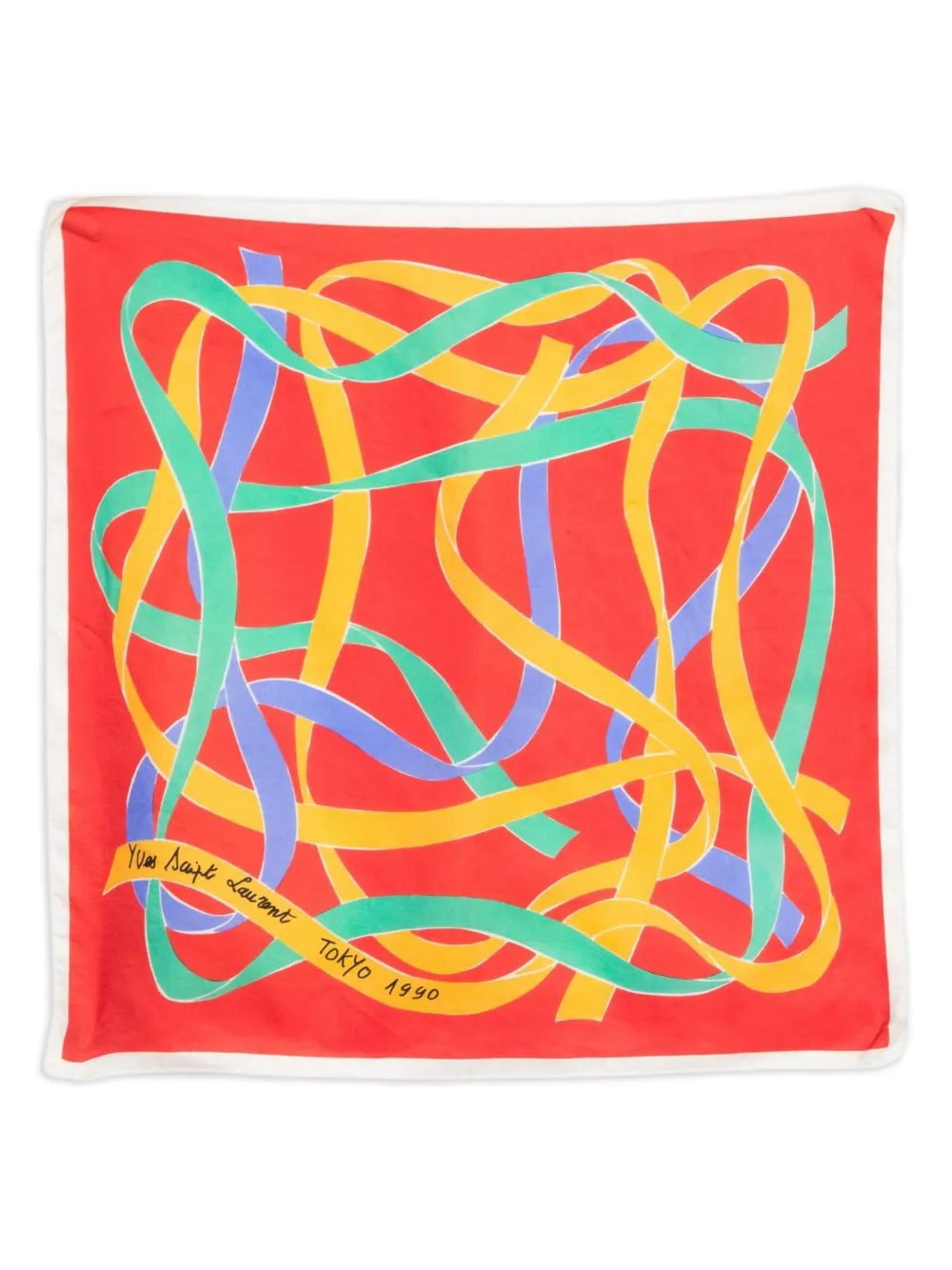 Saint Laurent Pre-Owned 1990s silk scarf | Red | Image 1