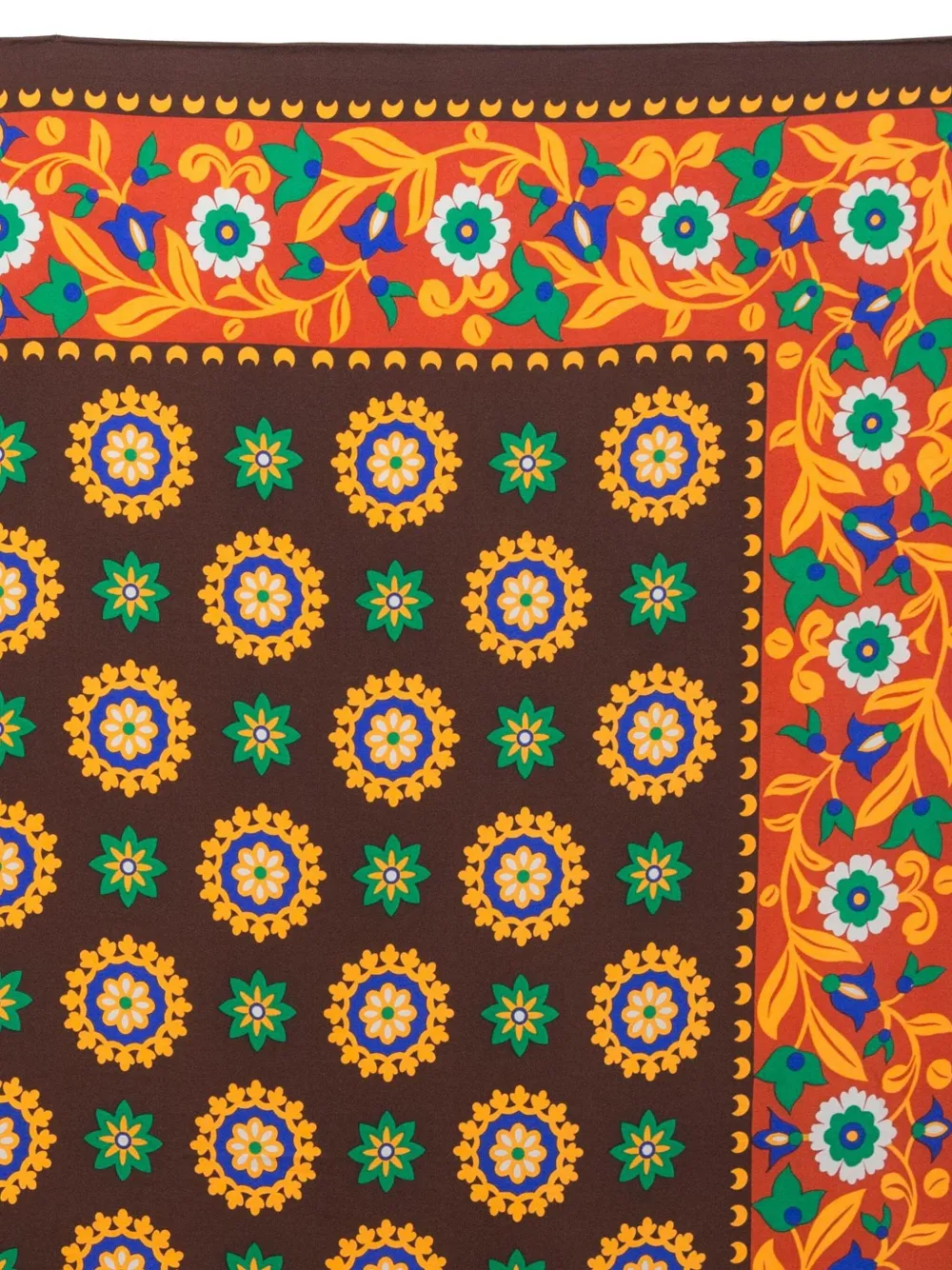Pre-owned Saint Laurent 1980s Silk Scarf In Brown
