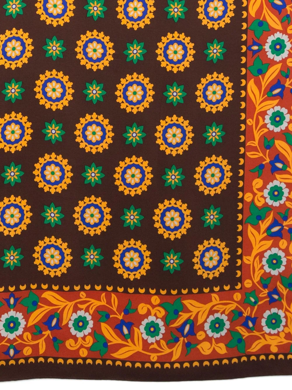 Pre-owned Saint Laurent 1980s Silk Scarf In Brown