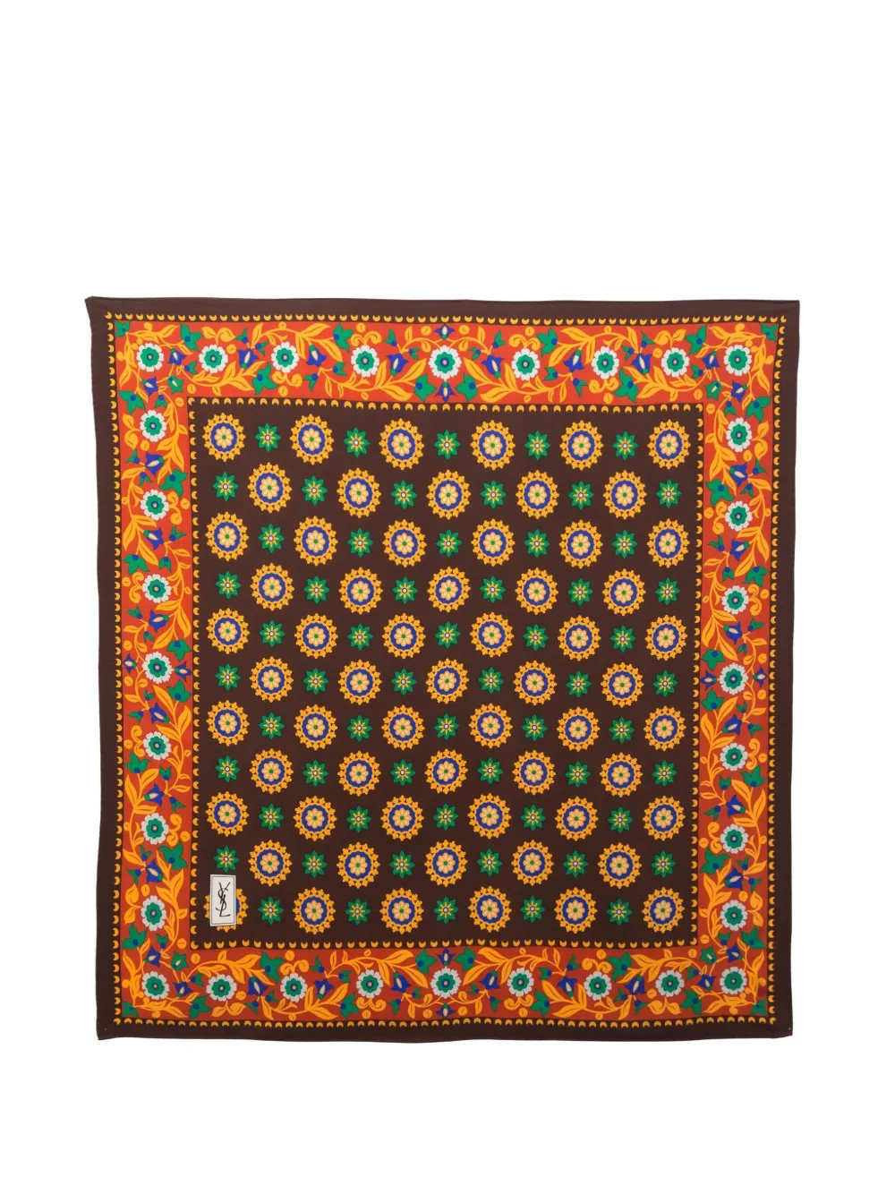 Saint Laurent Pre-Owned 1980s silk scarf | Brown | Image 1