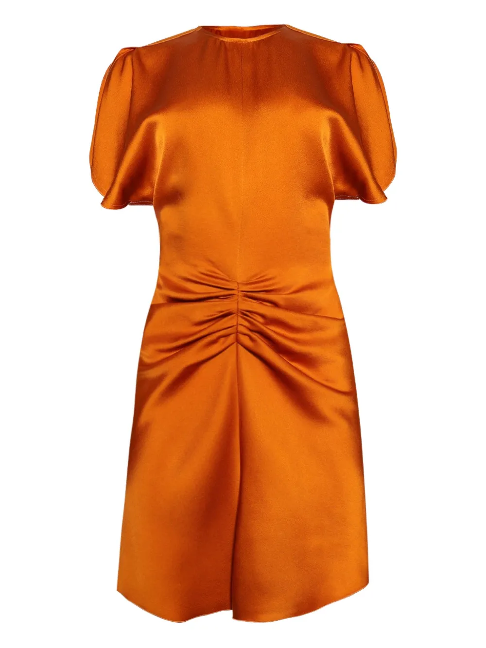 Victoria Beckham gathered puff-sleeve mini dress Oranje