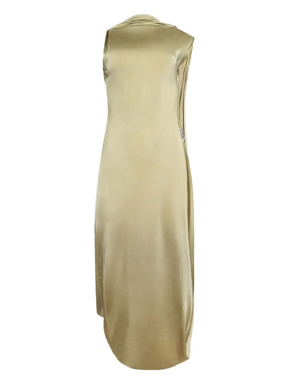 Victoria Beckham draped cowl-neck dress Groen
