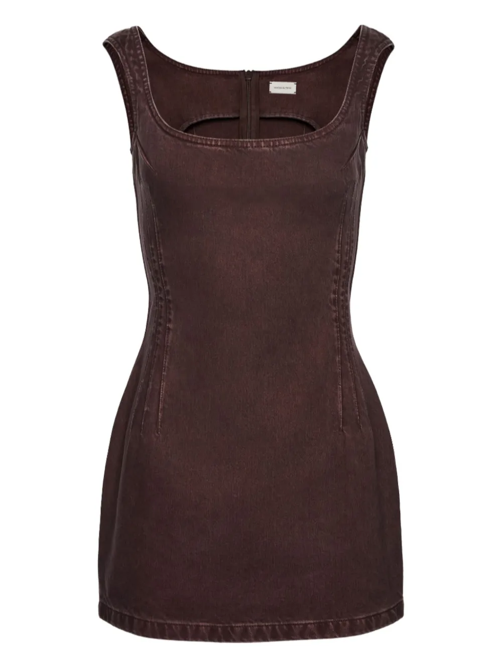 Magda Butrym square-neck denim mini dress | Brown | Image 1