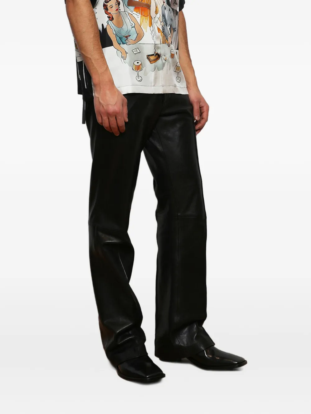 AMIRI Leren laarzen met metallic hak Zwart