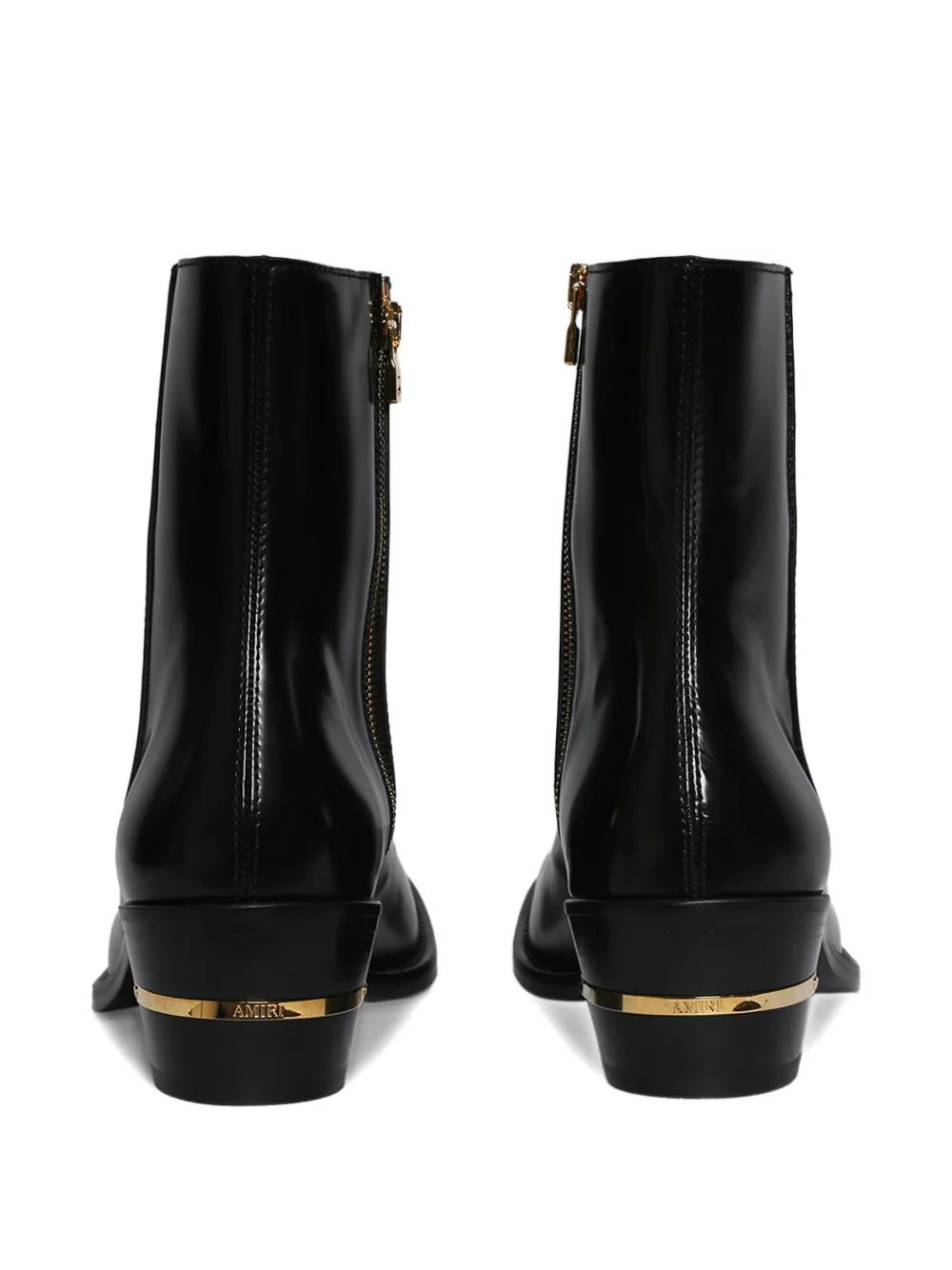 AMIRI Leren laarzen met metallic hak Zwart
