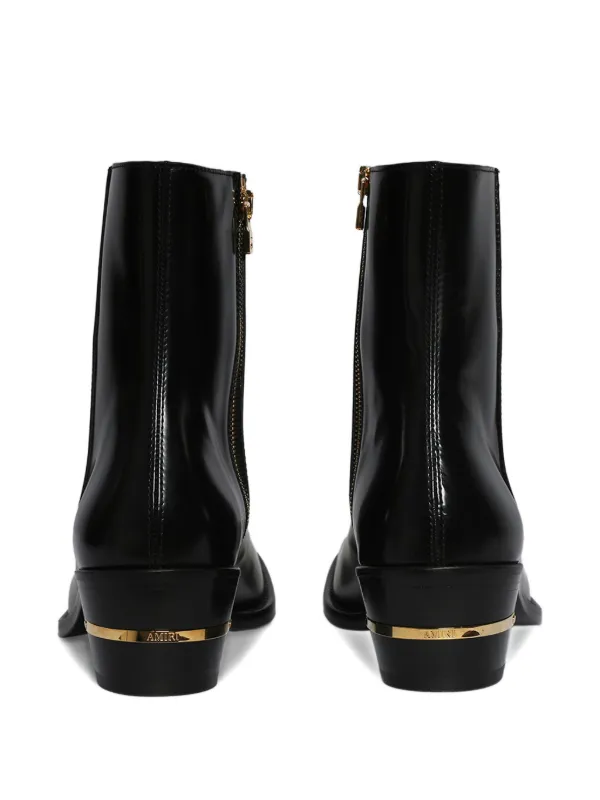 AMIRI メタリックヒール ブーツ | ブラック | FARFETCH JP