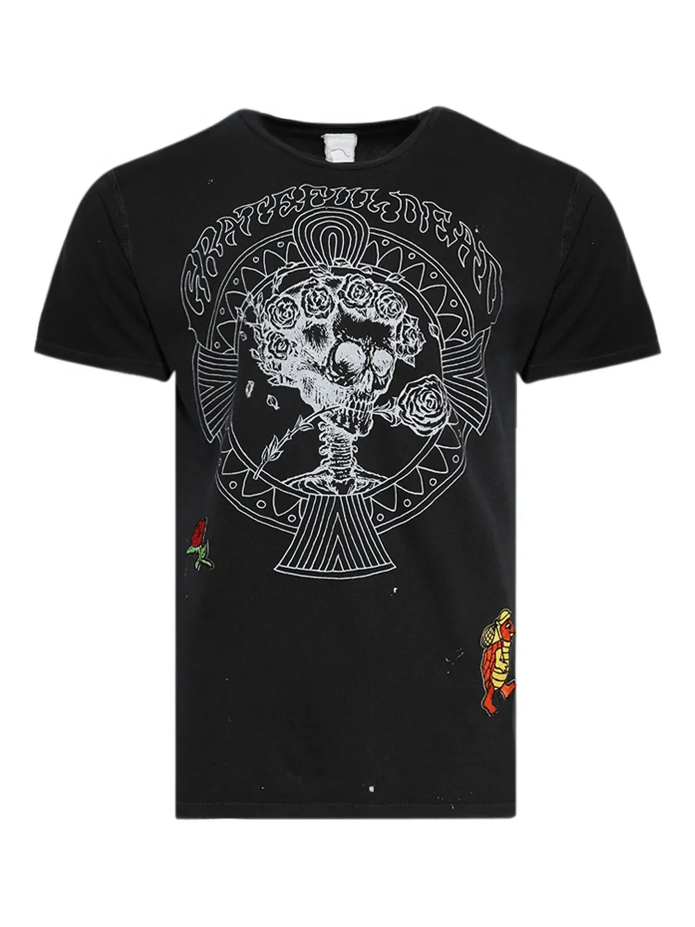 MadeWorn skull-rose patched T-shirt | Black | Image 1