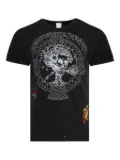 MadeWorn skull-rose patched T-shirt - Black