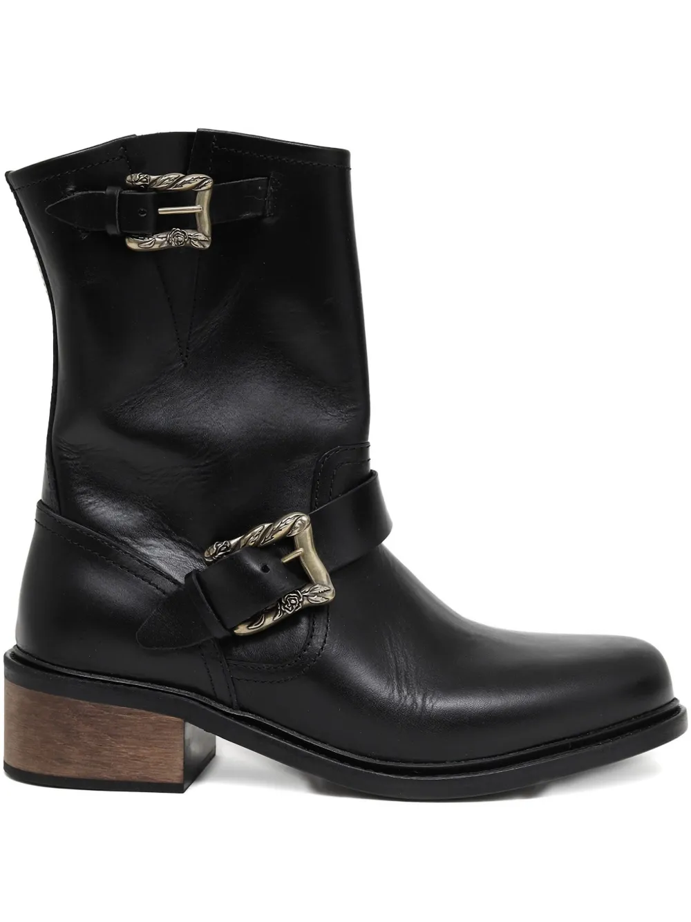 Enfants Riches Déprimés Engineer double-buckle leather boots - Nero