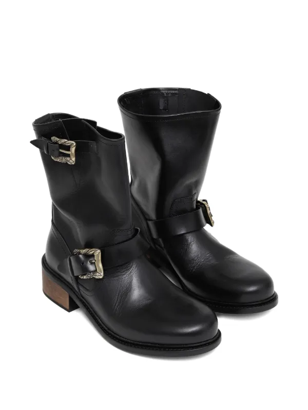 Enfants Riches Déprimés Engineer double-buckle Leather Boots
