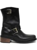 Enfants Riches Déprimés Engineer double-buckle leather boots - Black
