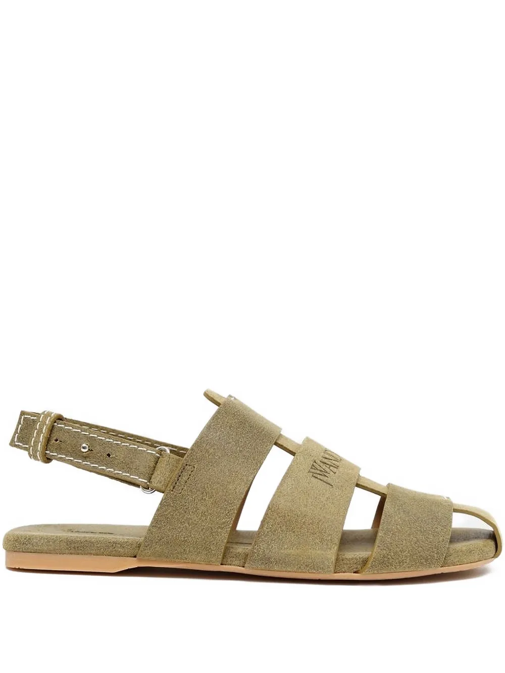 JW Anderson suede flat sandals Green