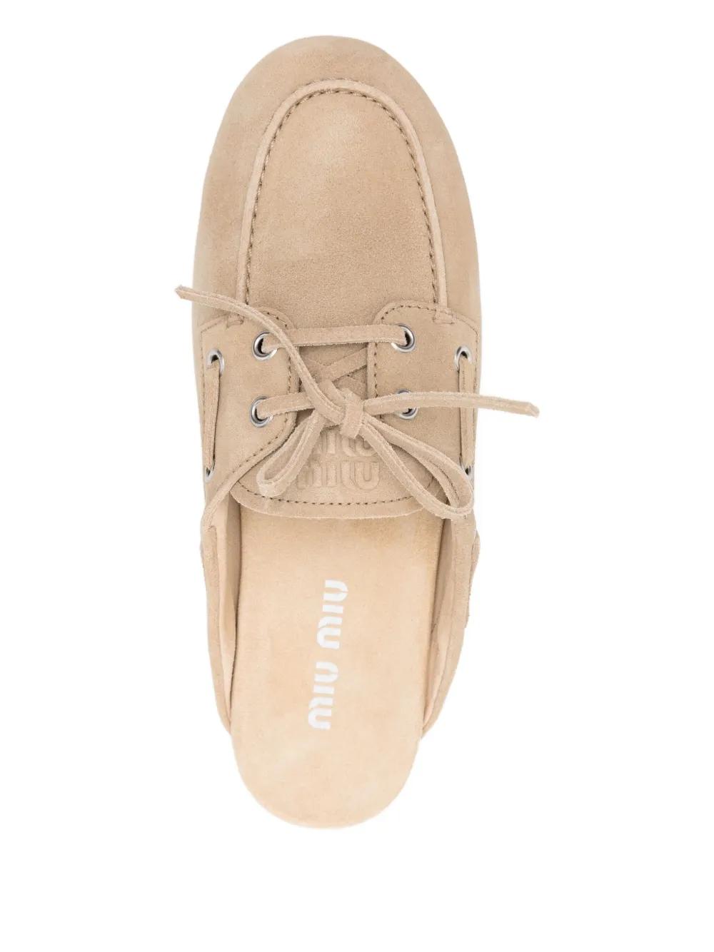 Miu Muiltjes met veters Beige