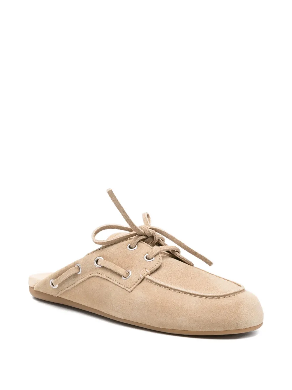 Miu Muiltjes met veters Beige