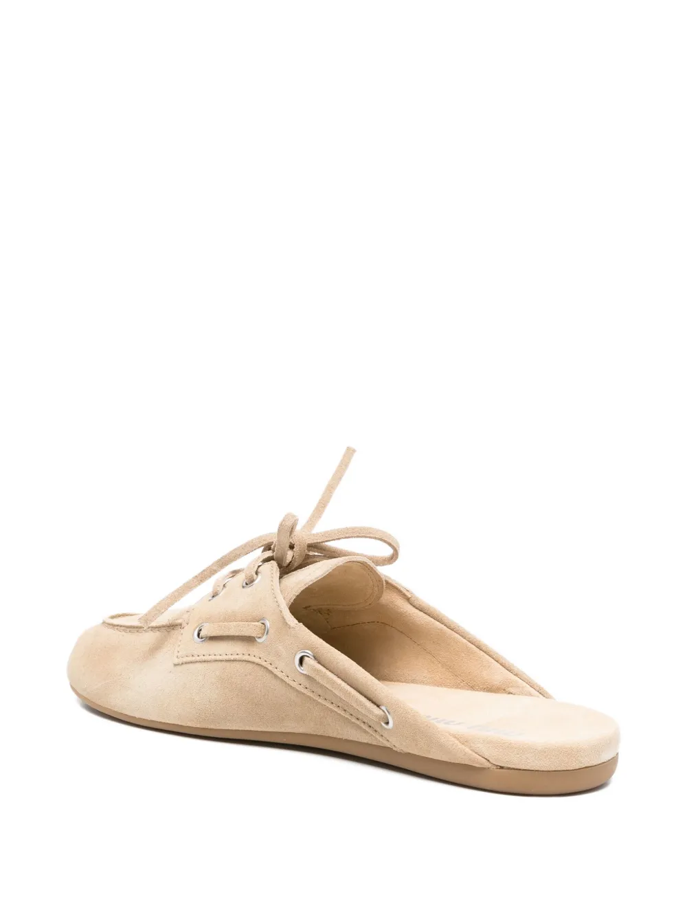 Miu Muiltjes met veters Beige