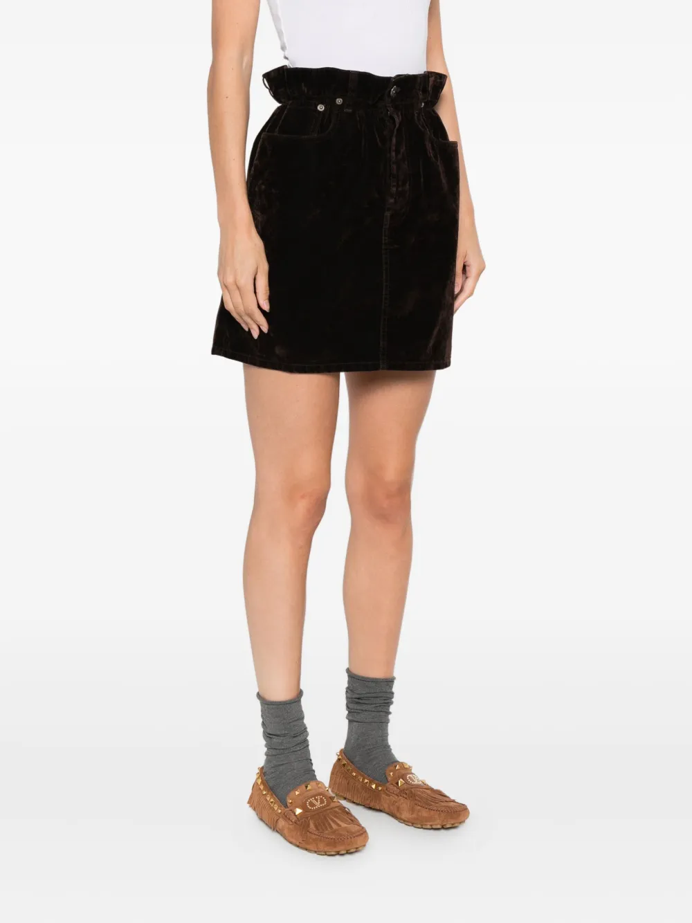 Miu velvet mini skirt Bruin