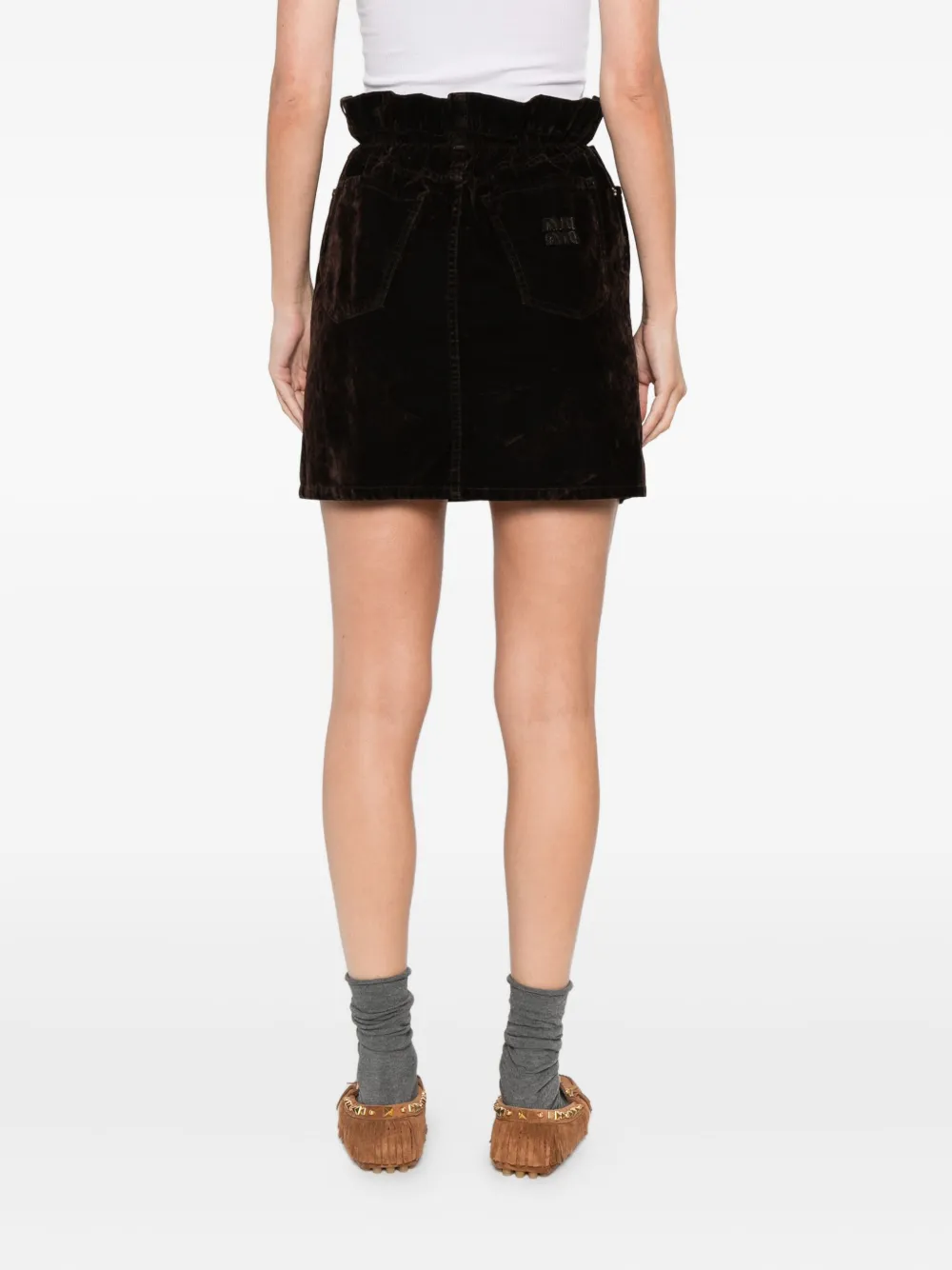 Miu velvet mini skirt Bruin