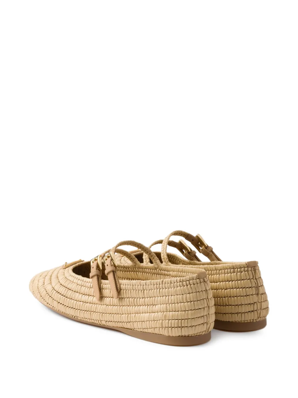 Prada Geweven ballerina's Beige