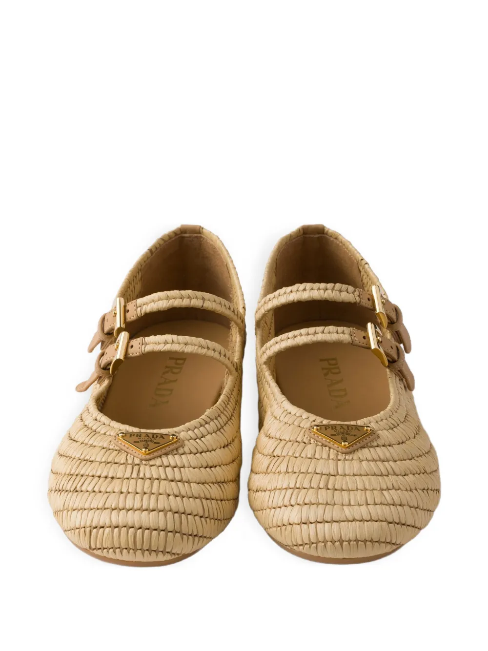 Prada Geweven ballerina's Beige
