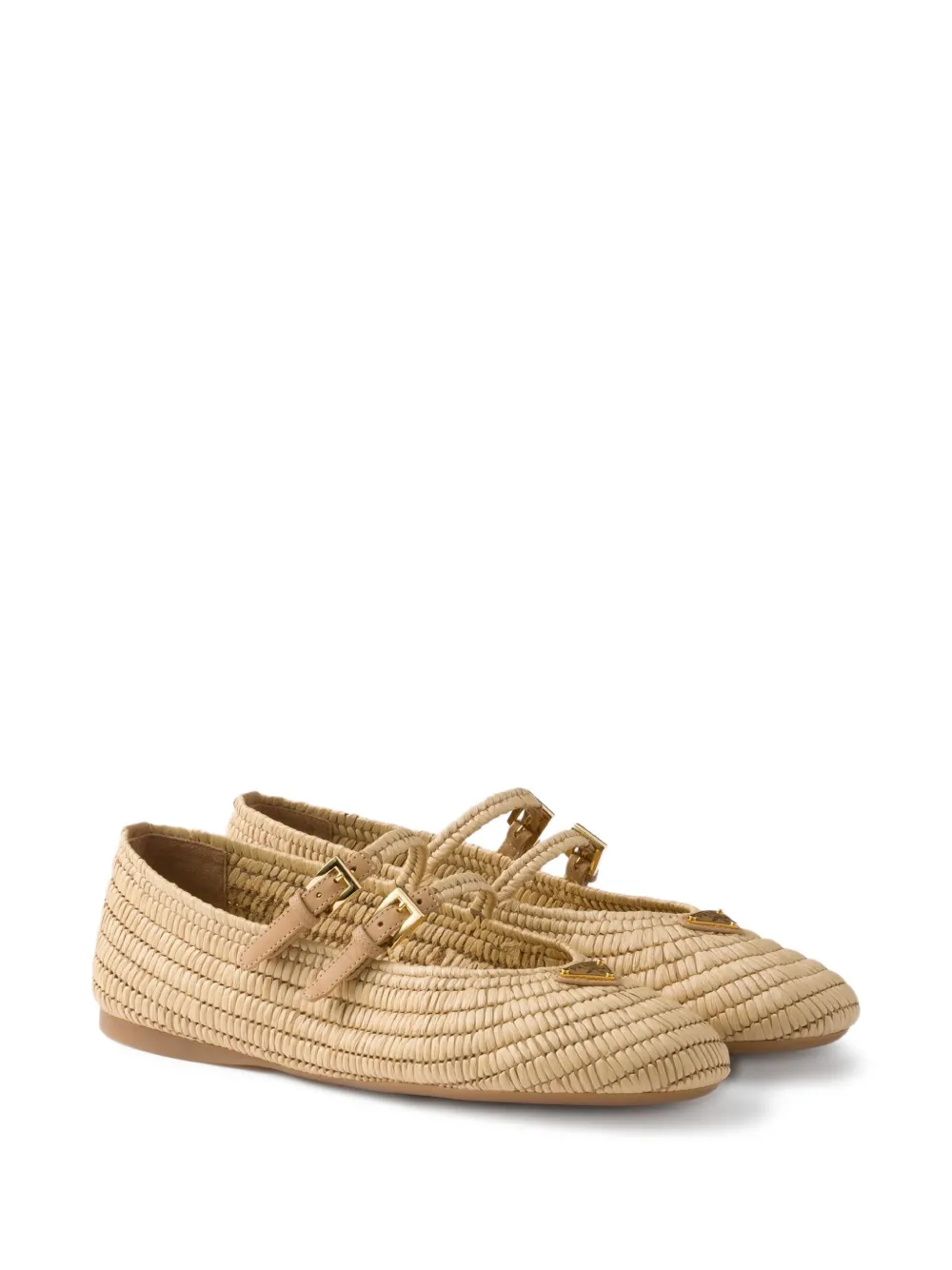 Prada woven ballerina shoes - Beige