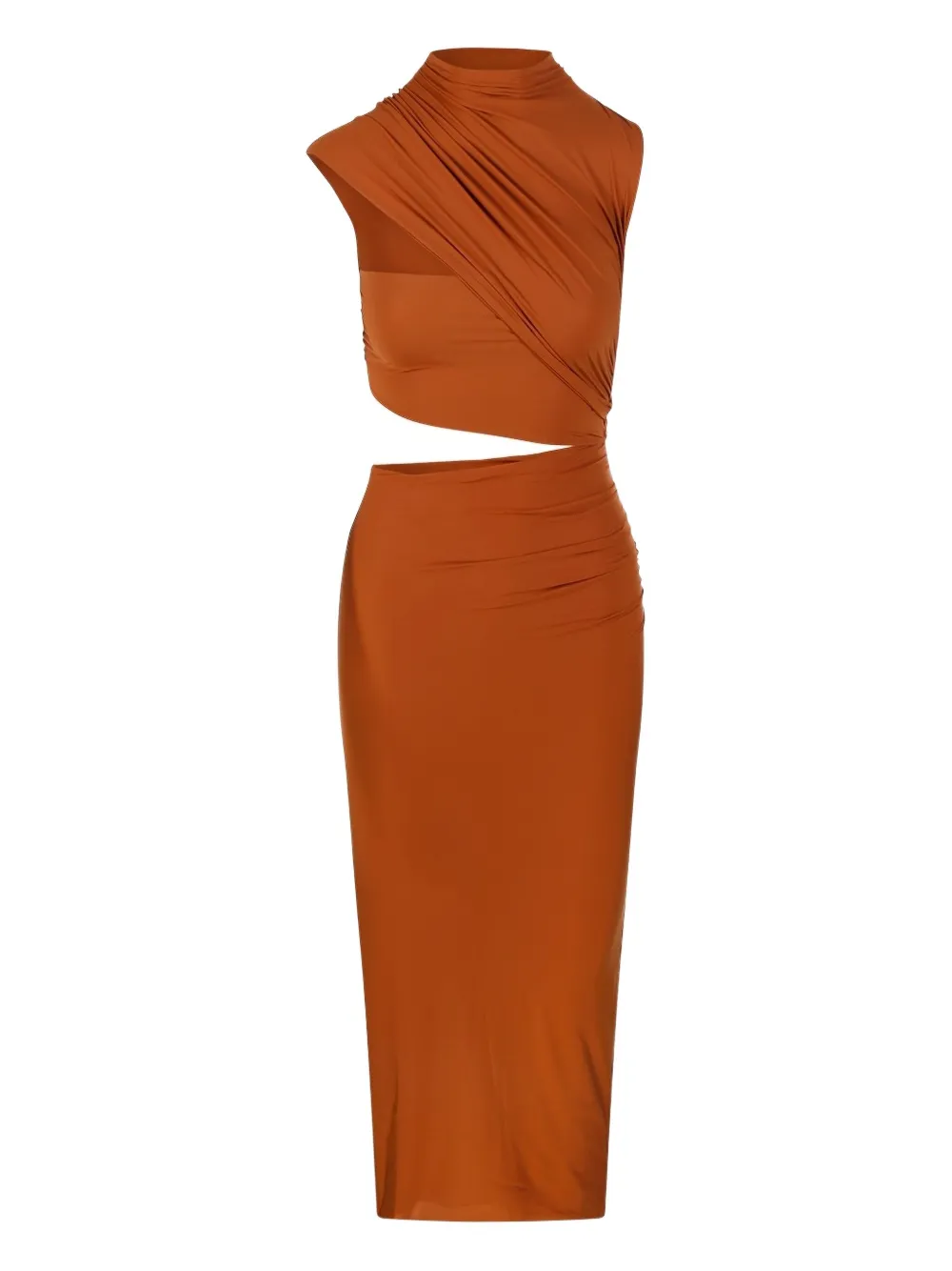 Amazuìn Abito midi Musia asimmetrico con cut-out | marrone | Image 1