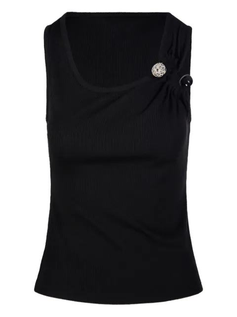 Christopher Esber camiseta asimétrica con detalle de botones