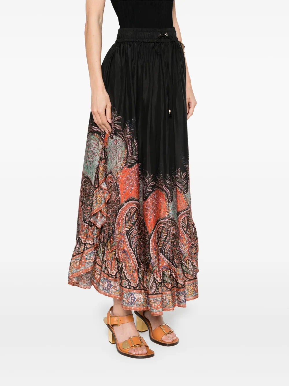 ZIMMERMANN Rhiannon maxi-rok Zwart