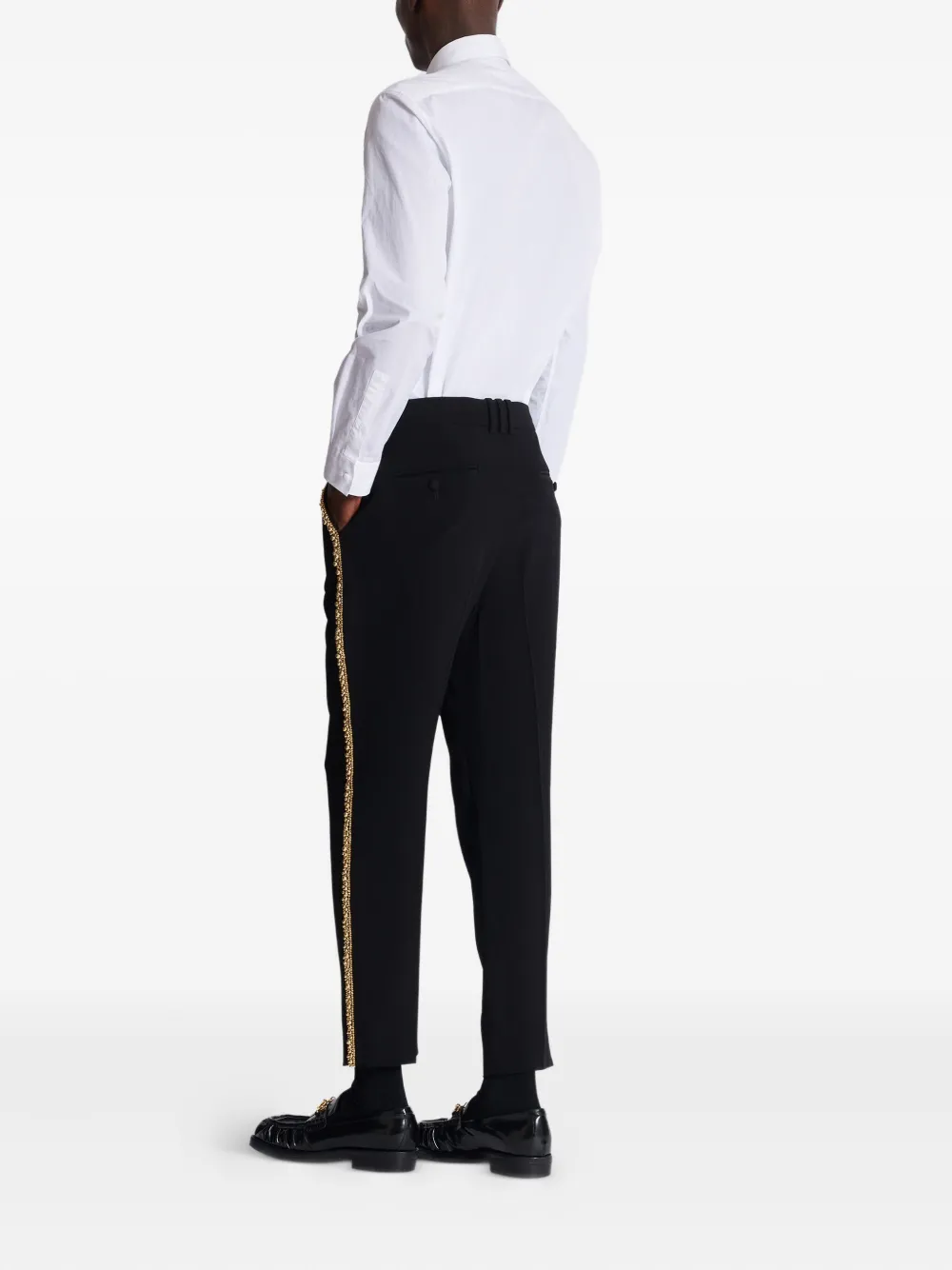 Balmain Straight broek met borduurwerk Zwart