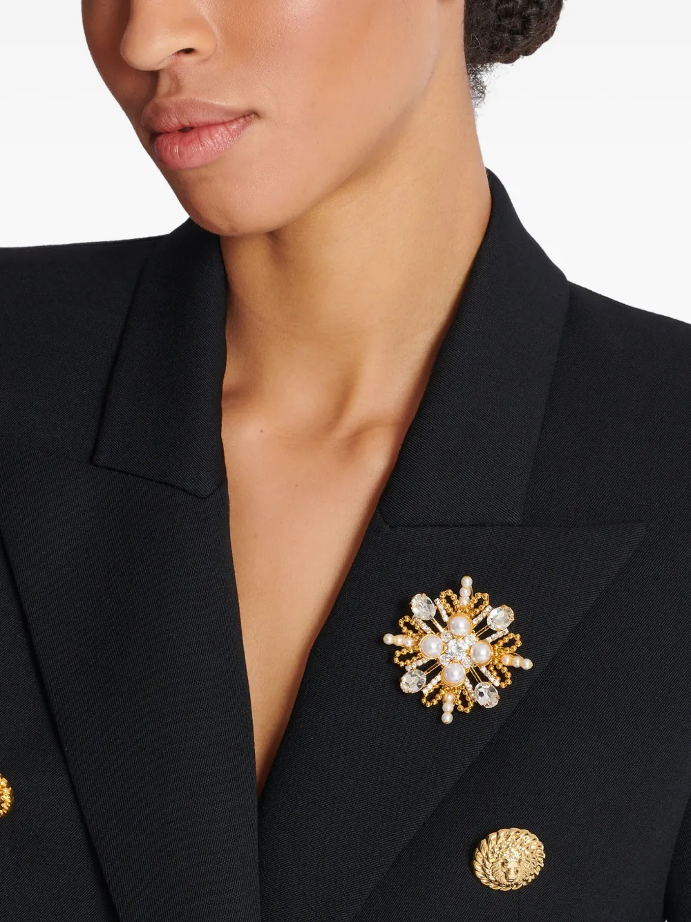 Balmain Brandebourg broche - Goud
