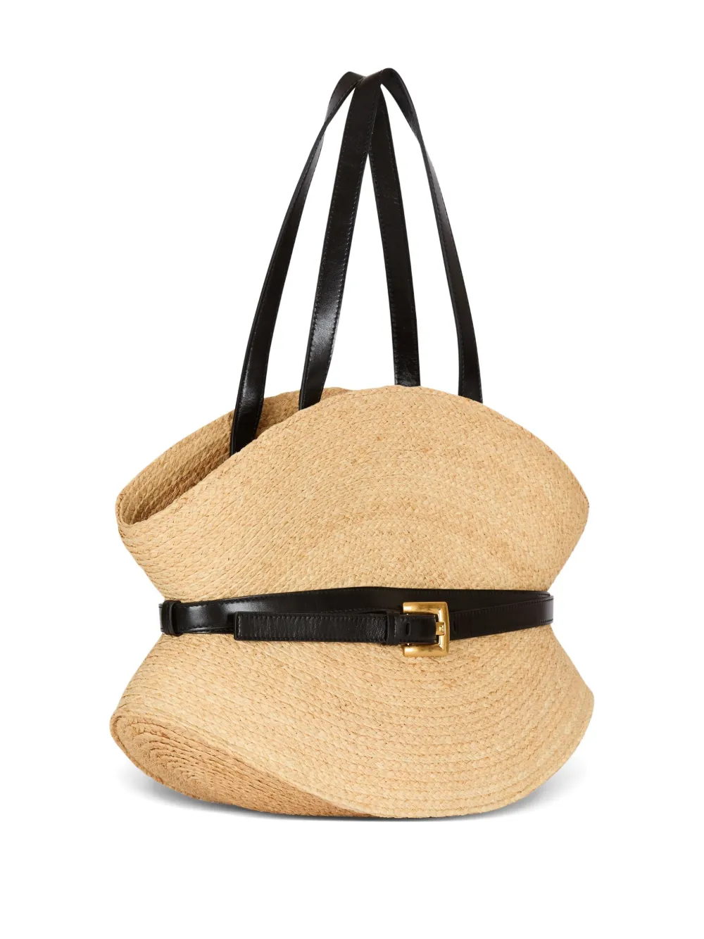 Balmain Shuffle medium raffia tas Beige