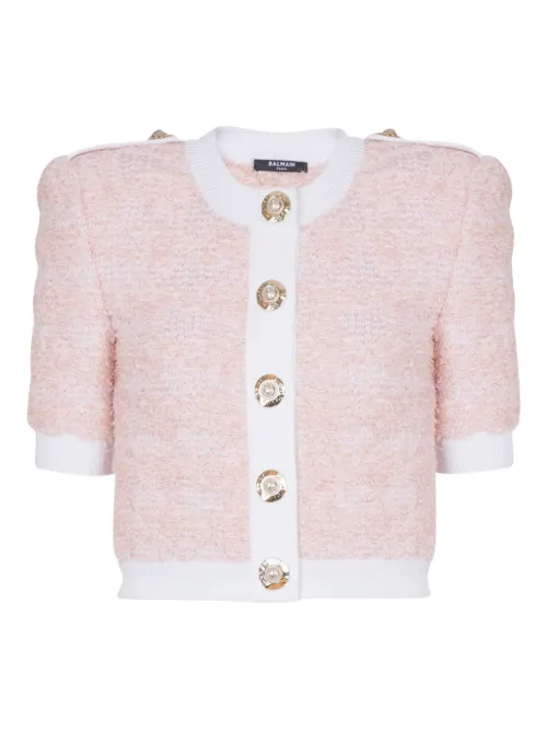 Cardigan à coupe crop - Balmain - Modalova