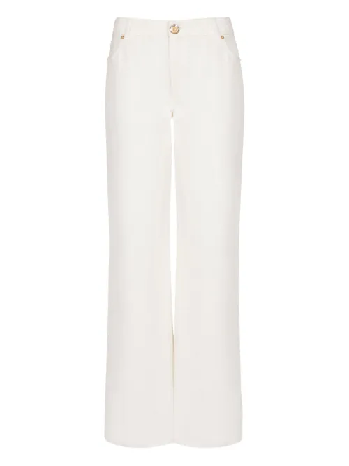 Balmain jean à patch logo - Blanc - Balmain - Modalova