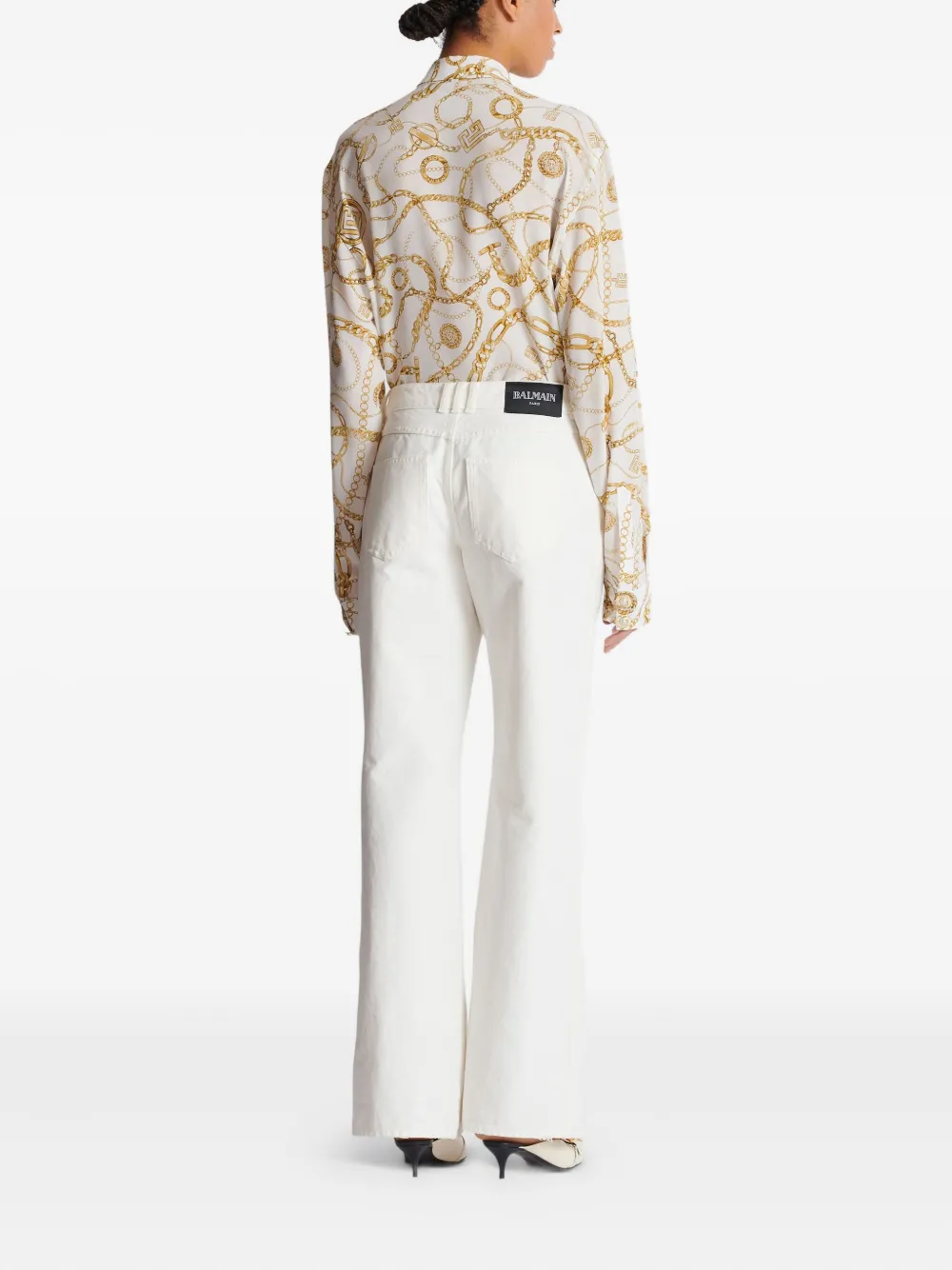 Balmain Jeans met logopatch Wit