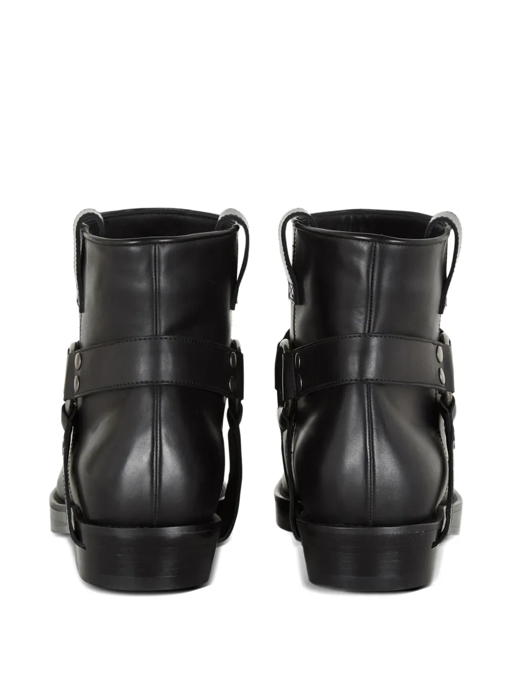Balmain leather biker ankle boots Black
