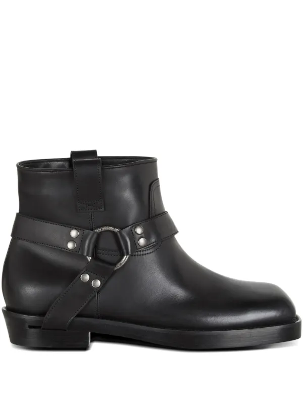 Balmain Round-toe Leather Boots in Black