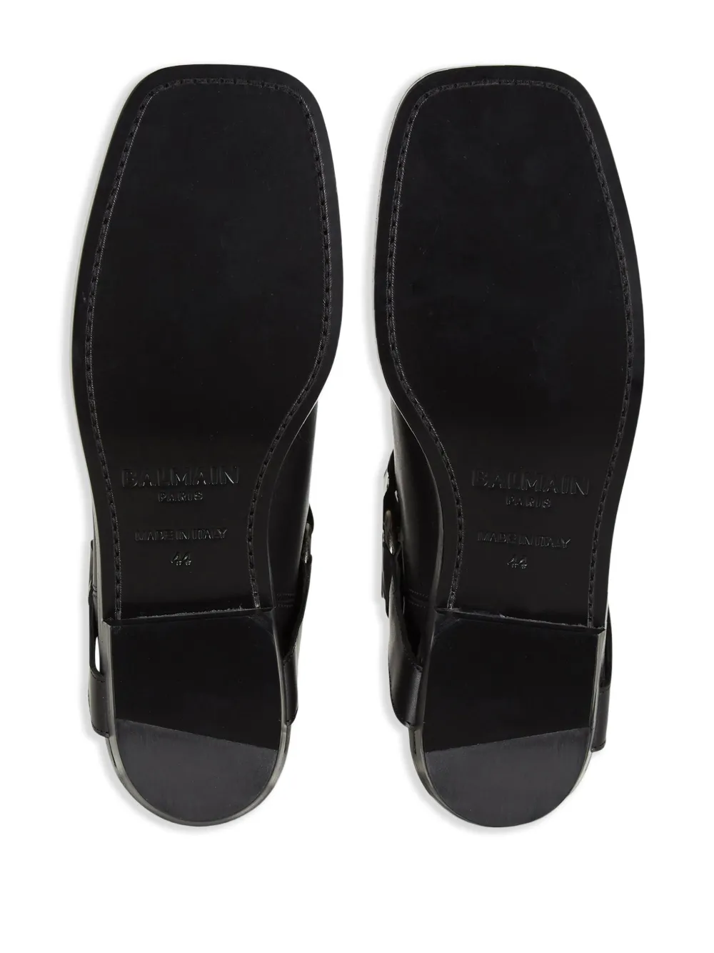 Balmain leather biker ankle boots Black