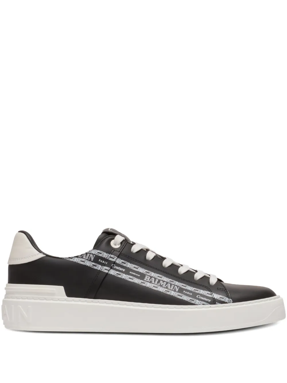 Balmain leather sneakers Black