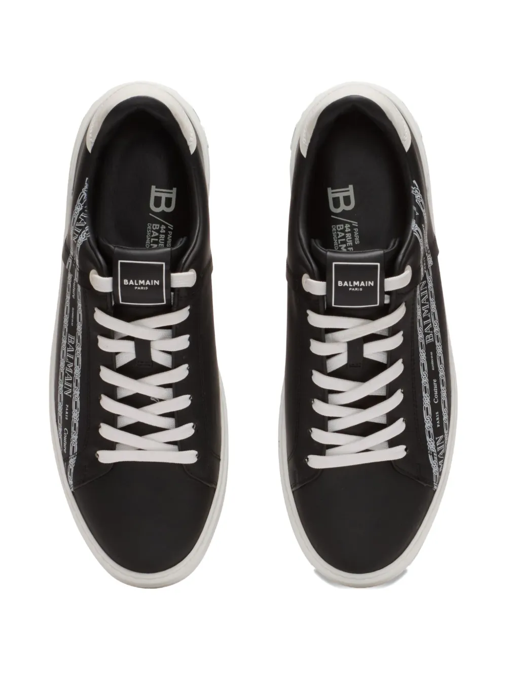Balmain leather sneakers Black