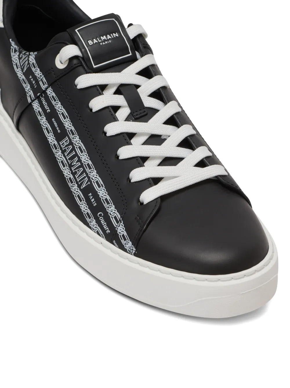 Balmain leather sneakers Black