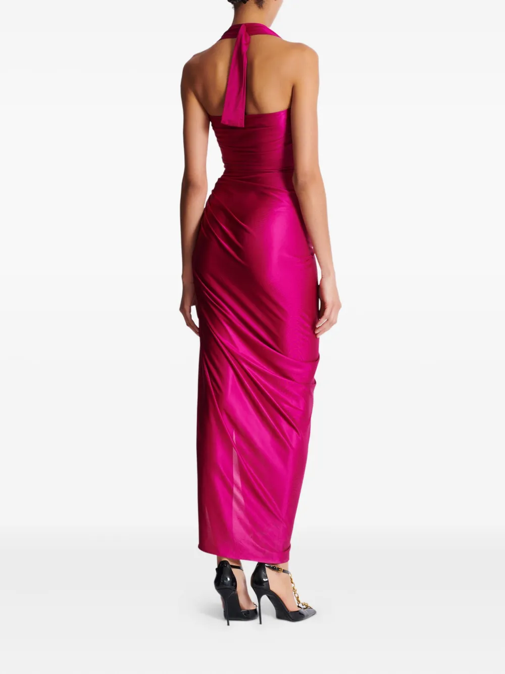 Balmain Gedrapeerde jersey mini-jurk Roze