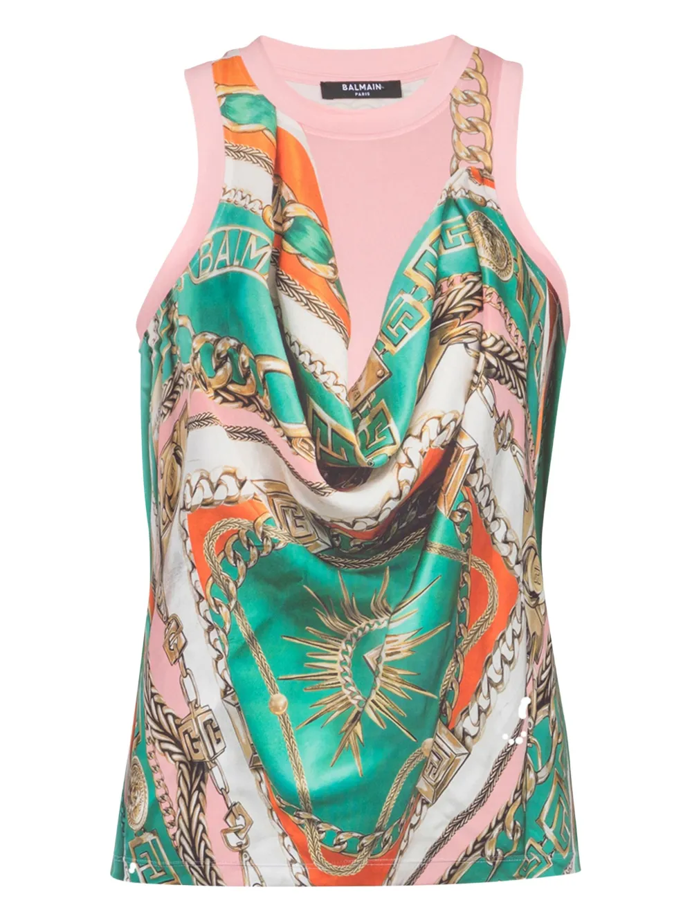 Balmain chaleco con mascada estampada | verde | Image 1