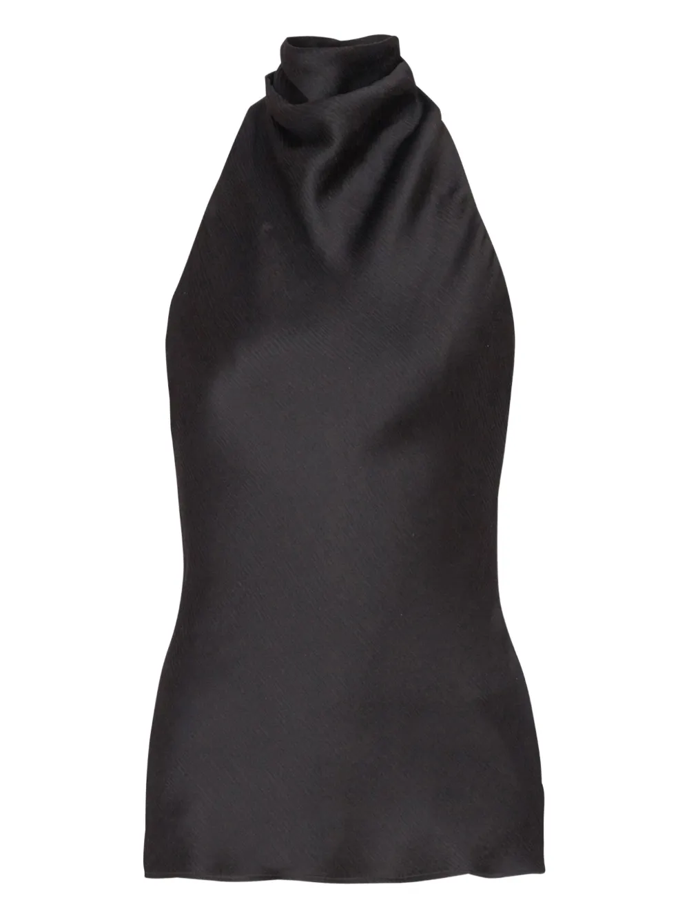 Balmain top de seda con cuello halter | negro | Image 1